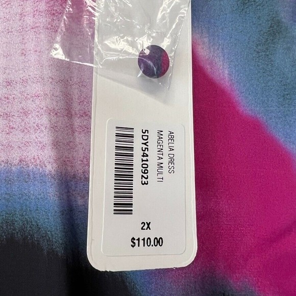 Soft Surroundings Dress Womens 2X Plus Maxi Short Sleeve Boho Abstract Cruise + - Picture 7 of 12